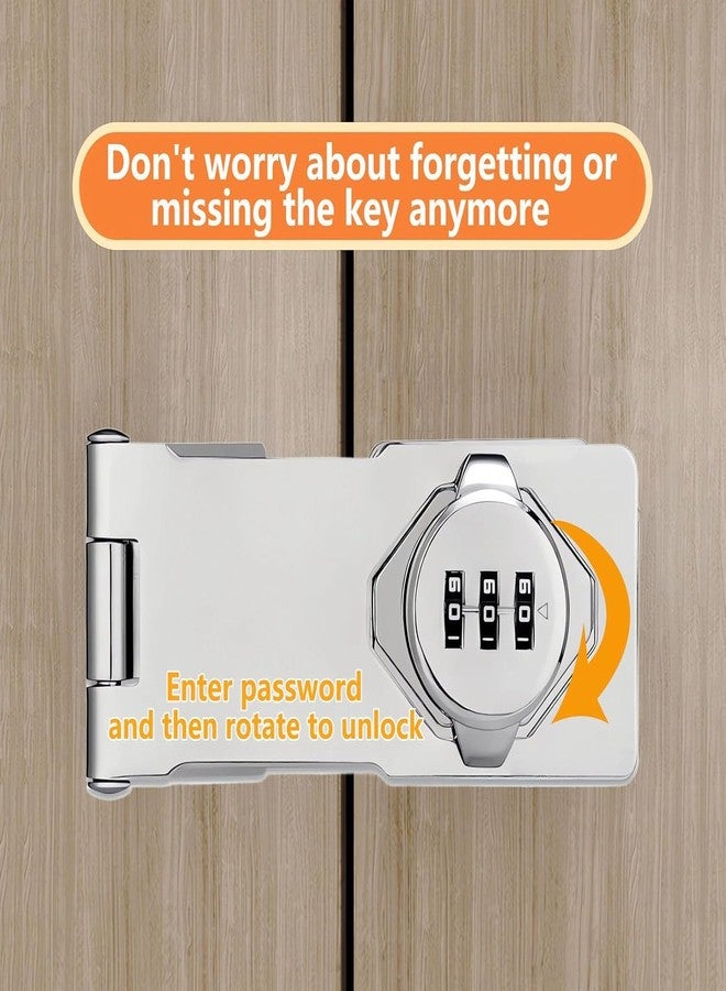 FBLXE Steel Keyless Door Lock 3 Digit Cabinet Lock Stainless Steel keyless Entry Door Lock deadbolt Keypad Mechanical Digital Combination Double Security Higher Security Code Door Knob Mechanical - Image 3